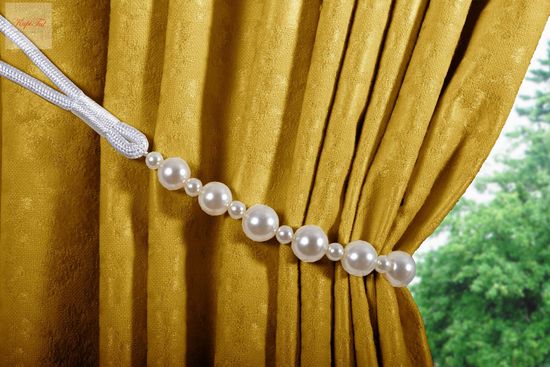 Длинные шторы. Луи (горчичный). Шторы из стриженного бархата