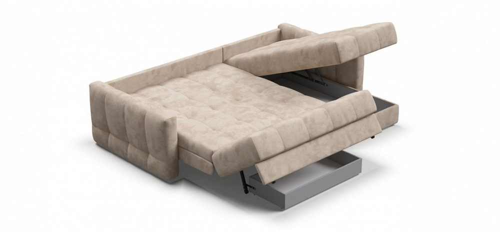 Угловой диван Босс Слип 160 Велюр Алькантара пепел