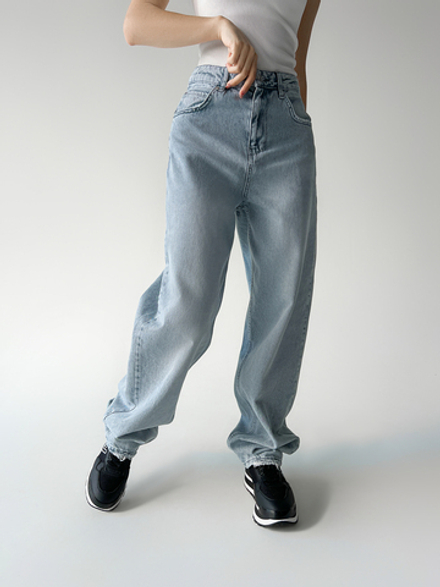 Джинсы RR Denim 2009 широкие с ремешком на талии  и вышивкой на кармане