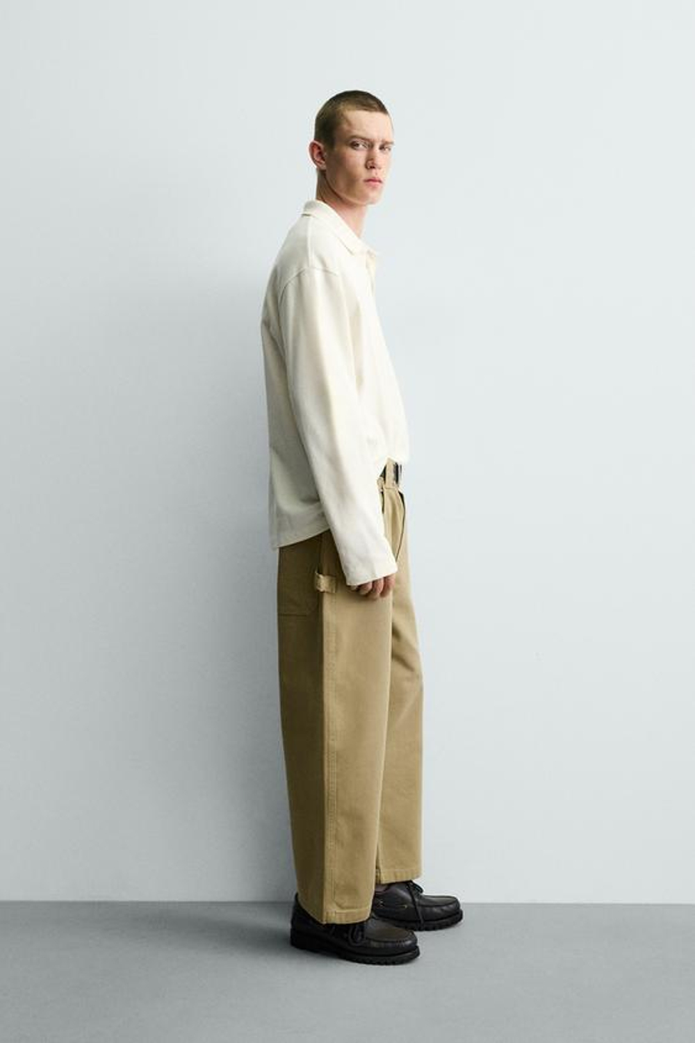 ZARA БРЮКИ КАРГО WIDE FIT, РЫЖЕВАТО-КОРИЧНЕВЫЙ