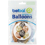 Шар латексный 35см Набор 6 шт Юбилей - 60 (Ассорти)