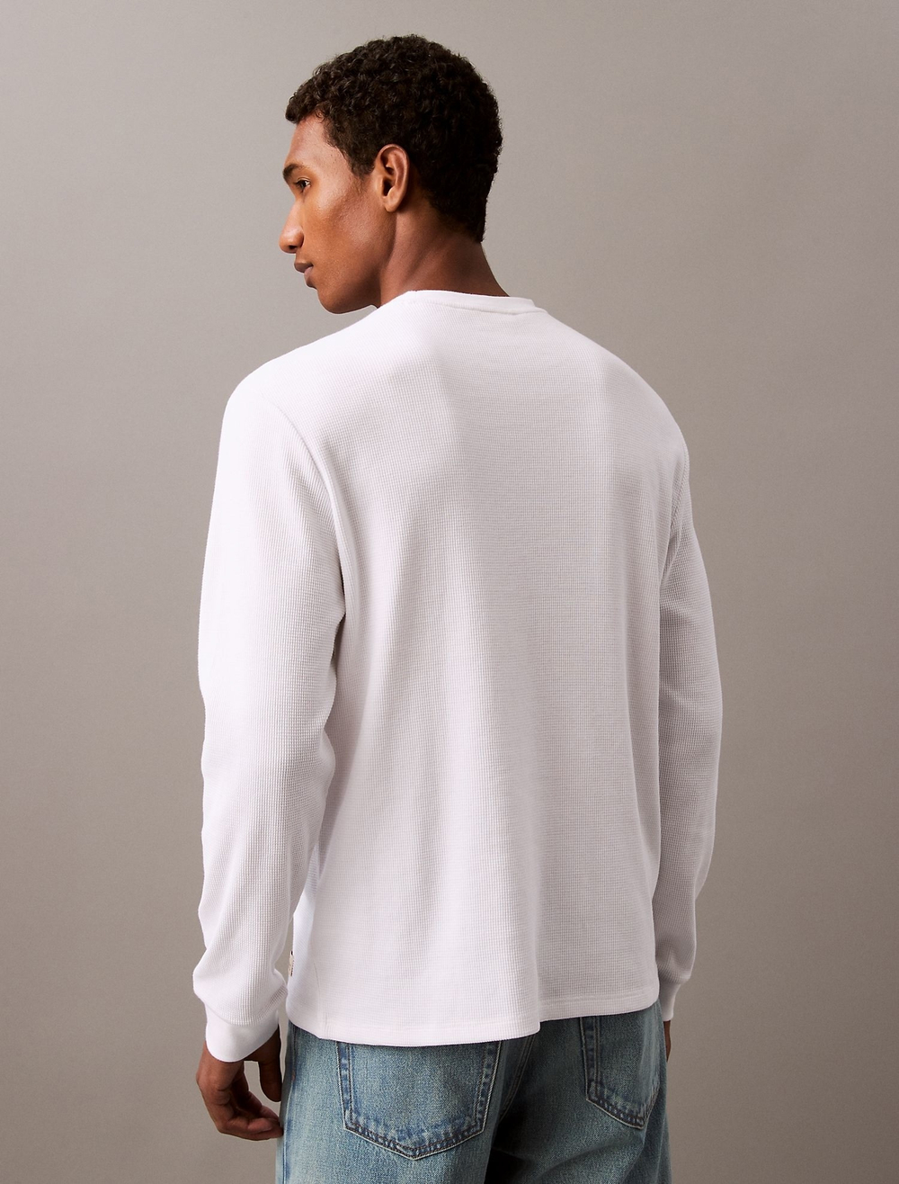 Лонгслив Calvin Klein Waffle Crewneck Brilliant White