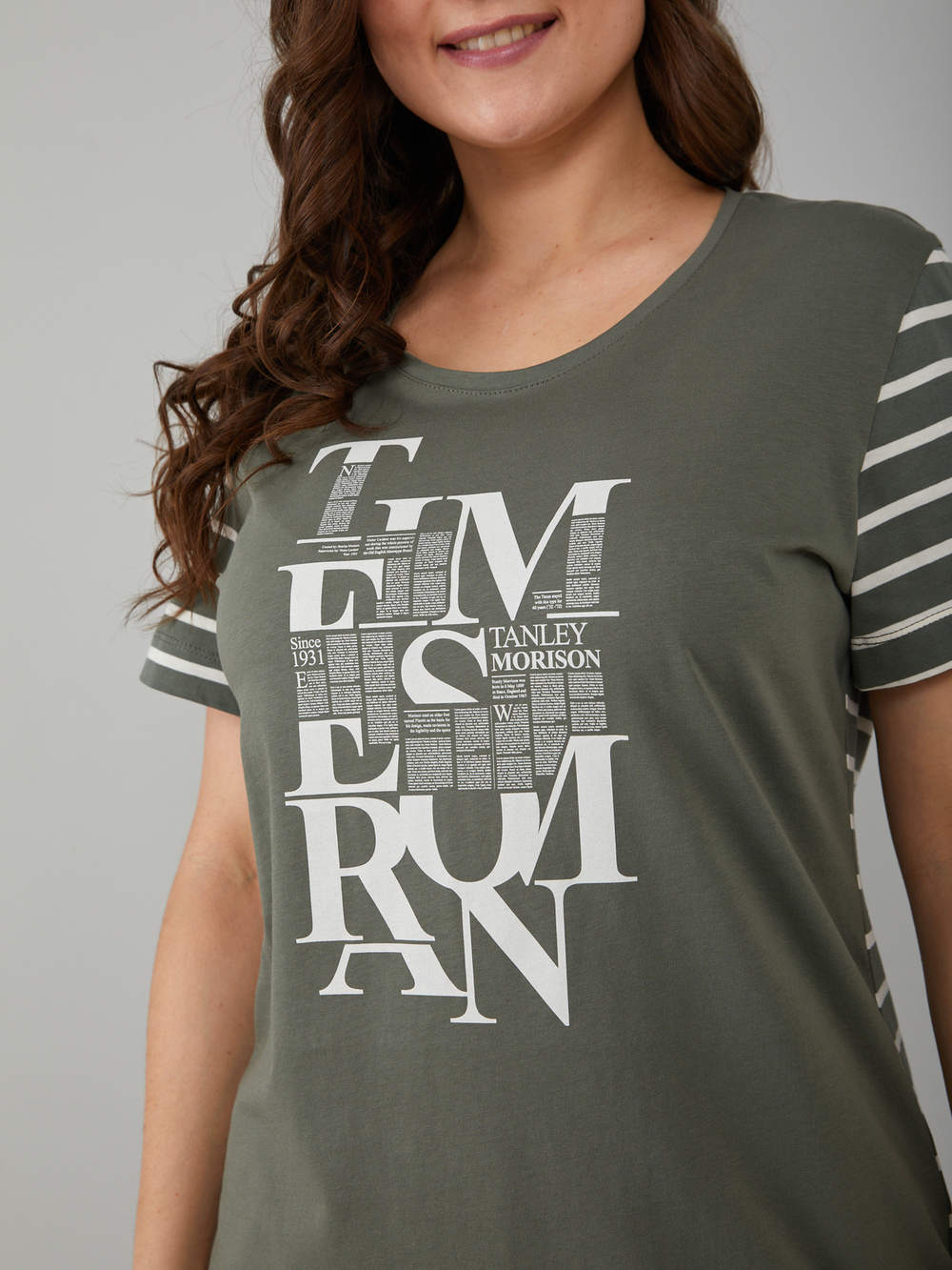 Футболка Фк-122П/хаки-газета