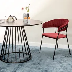 Стул Stefany, винный велюр, черный ножки