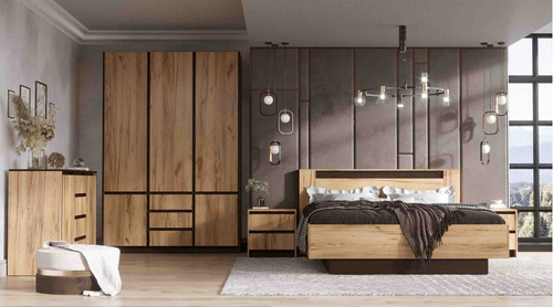 Бостон Кровать 1200 Дуб вотан / Венге