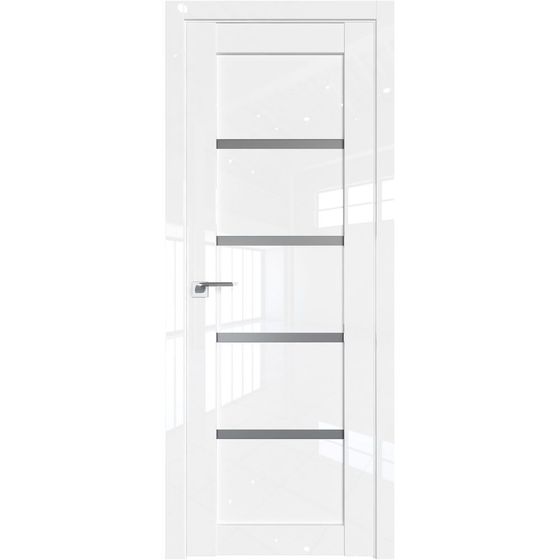 Межкомнатная дверь глянцевая Profil Doors 2.09L белый люкс остеклённая