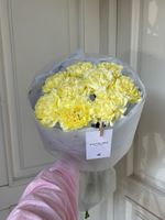 Моно букет из диантусов в желтом оттенке