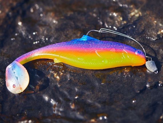 Виброхвосты съедобные LJ Pro Series ROACH PADDLE TAIL 5.0in (12,7 см), цв. G04, 4 шт.