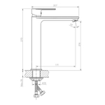 Смеситель для раковины 40к HB11505-8 HAIBA б/отв, высокий, п/шпильку, БЕЛЫЙ/ХРОМ