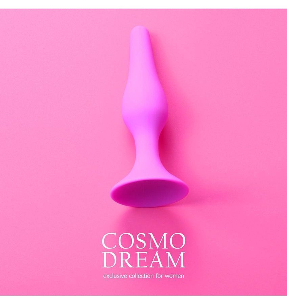 Розовая анальная втулка с ограничителем - 10 см. (Цвет: розовый)