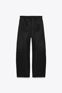 ZARA БРЮКИ ИЗ СТРУЯЩЕЙСЯ ТКАНИ — ZW COLLECTION, ЧЕРНЫЙ