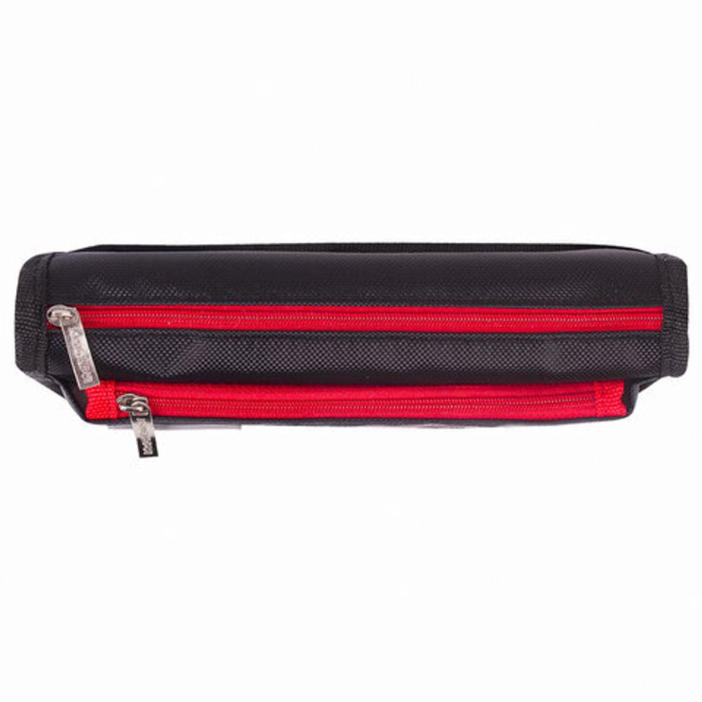 Пенал ЮНЛАНДИЯ, 2 отделения, полиэстер, "Car", черный, 21х6х9 см, 270273