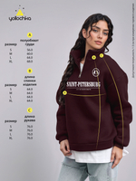 Толстовка женская с зип-воротником "Saint Petersburg" бордо