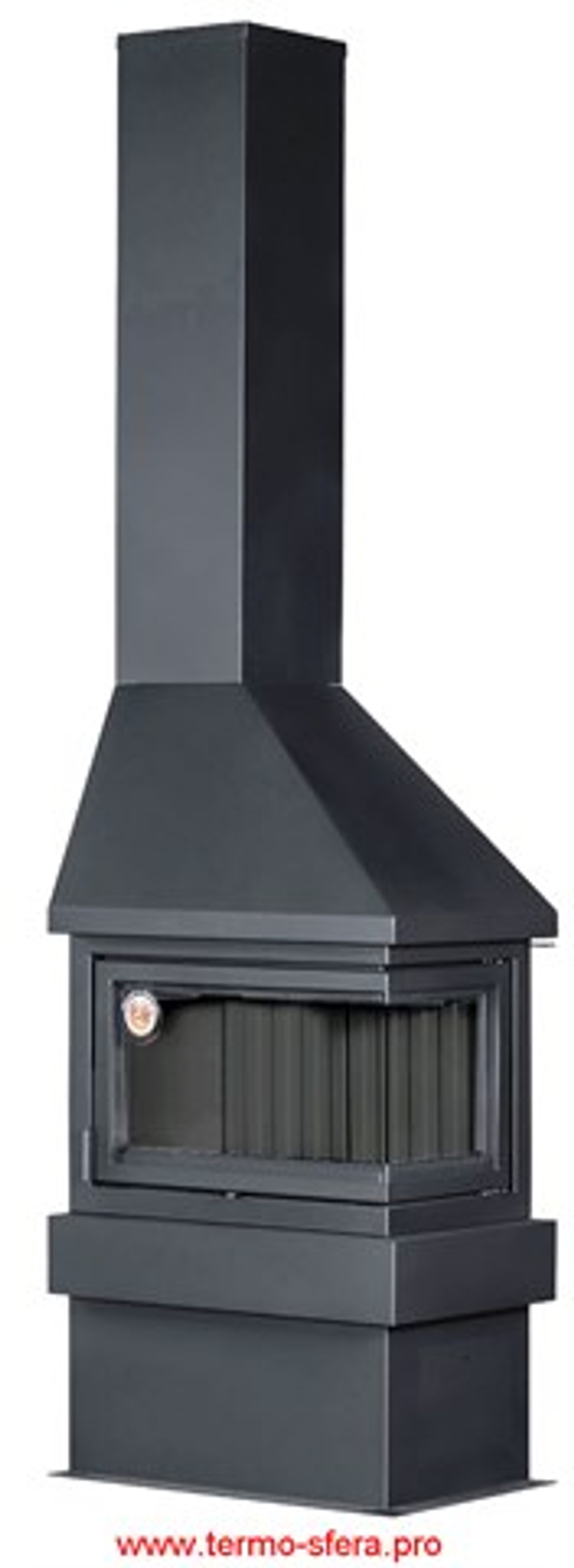 Камин ПРАГА УГЛОВОЙ правый черный, шамот черный