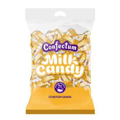 Молочная таблетированная конфета «Confectum Milk Candy» со вкусом банана, 500 гр х 6 шт
