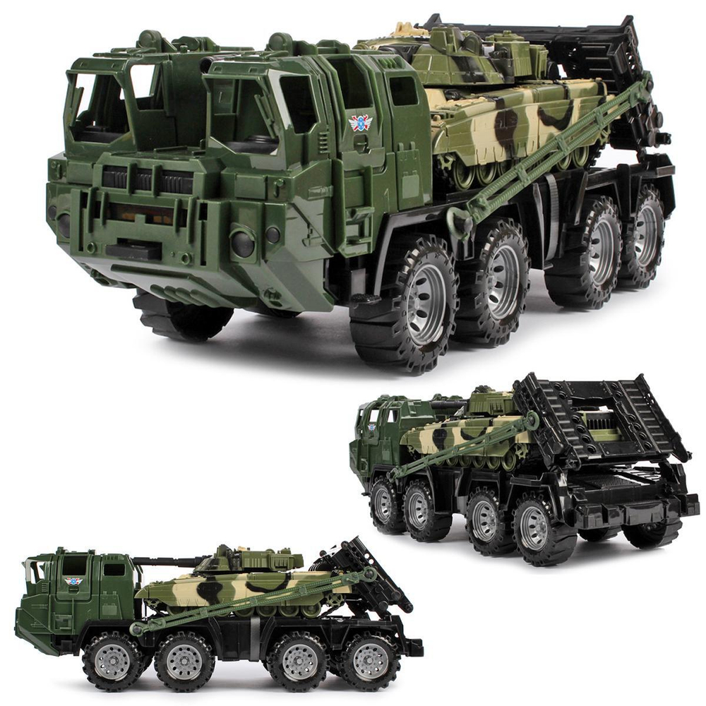 Военный тягач "Щит" с танком (камуфляж) (Нордпласт)