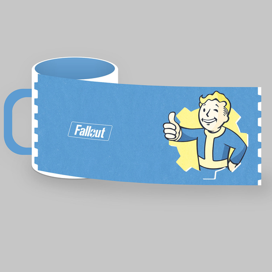Кружка керамическая, объем: 330 мл, FALLOUT Болтбой (голубая)