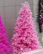 Заснеженная розовая елка «Фэнтези» (Литая хвоя) 180 см / 1,8 м