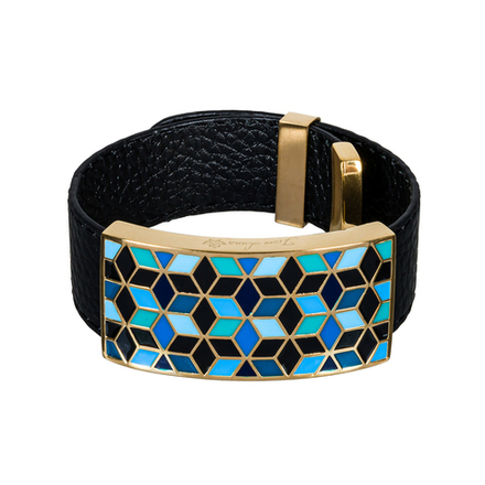 Браслет Fiore Luna на кожаном черном ремешке CB03209-3 G