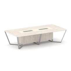 Steel Meet Стол переговорный прямоугольный KM-PR.B.SP-12 Денвер Светлый/Ваниль Глянец/Металл Серый 3