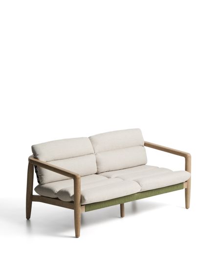 Уличный диван Menfi из массива акации и зеленой веревки, 136 см