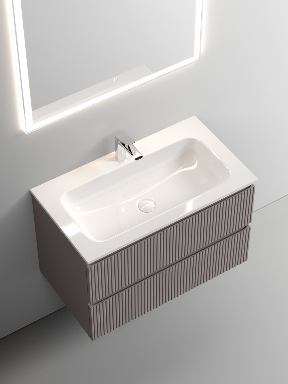 Тумба с раковиной Sancos Snob T 80 см SNT80SM doha soft