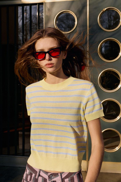 ZARA ДЖЕМПЕР В ПОЛОСКУ С КОРОТКИМ РУКАВОМ, ПОЛОСКИ