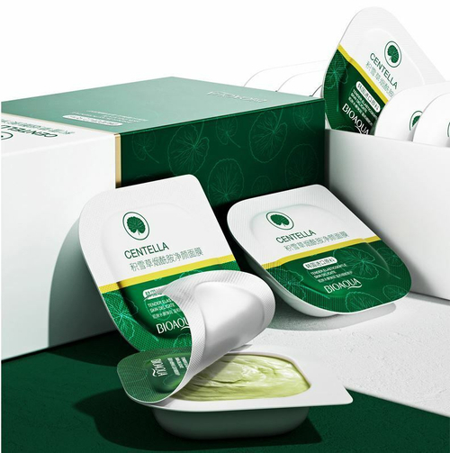 55%SALE!BIOAQUA Очищающая пудинг - маска для лица с экстрактом центеллы. 1 шт * 7,5 гр.