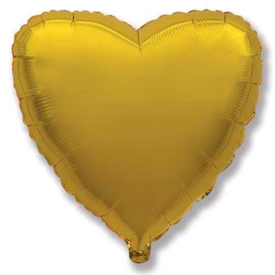 Шар (18''/46 см) Сердце, Золото