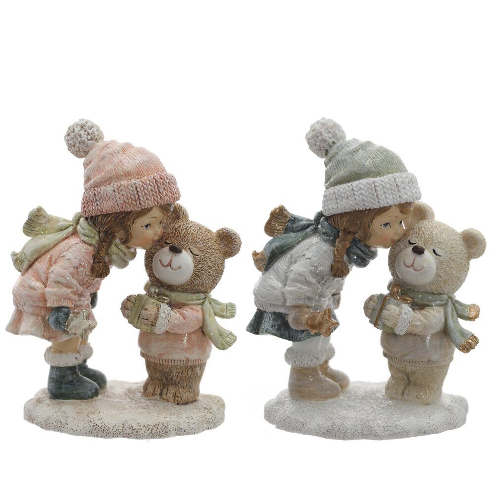 GAEM Фигурка декоративная "Девочка и медвежонок", L9 W6 H12 см, 2в.