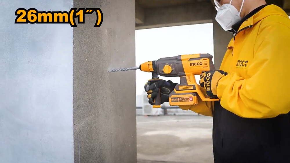 Аккумуляторный бесщеточный перфоратор SDS-Plus INGCO CRHLI20268 INDUSTRIAL 20 В 2,5 Дж