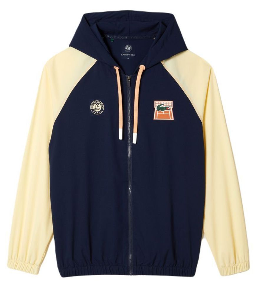 Мужская теннисная кофта Lacoste SPORT Roland Garros Edition Zip Sweatshirt - navy blue/yellow