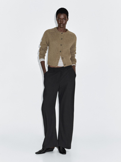 Massimo Dutti Кардиган из 100% шерсти с рукавами реглан, светло-зеленый