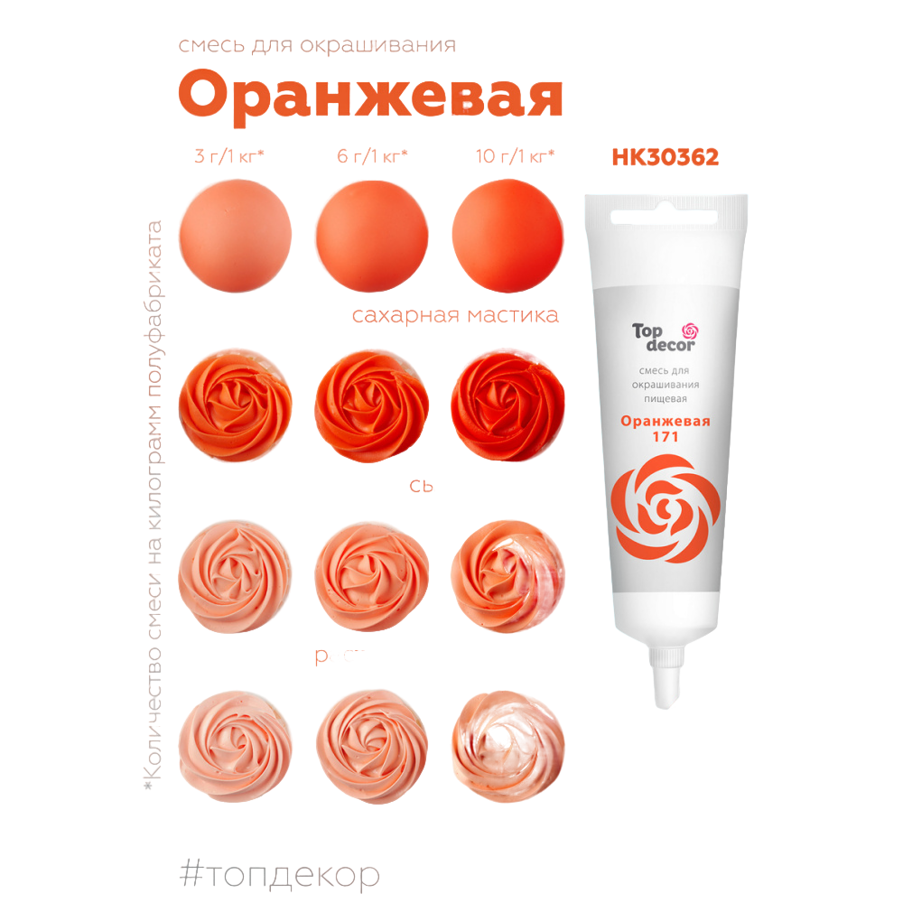 Пищевой краситель гелевый "Оранжевый" 100 г