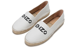 KENZO fabric linen fisherman flat shoes ladies casual single shoes women's white