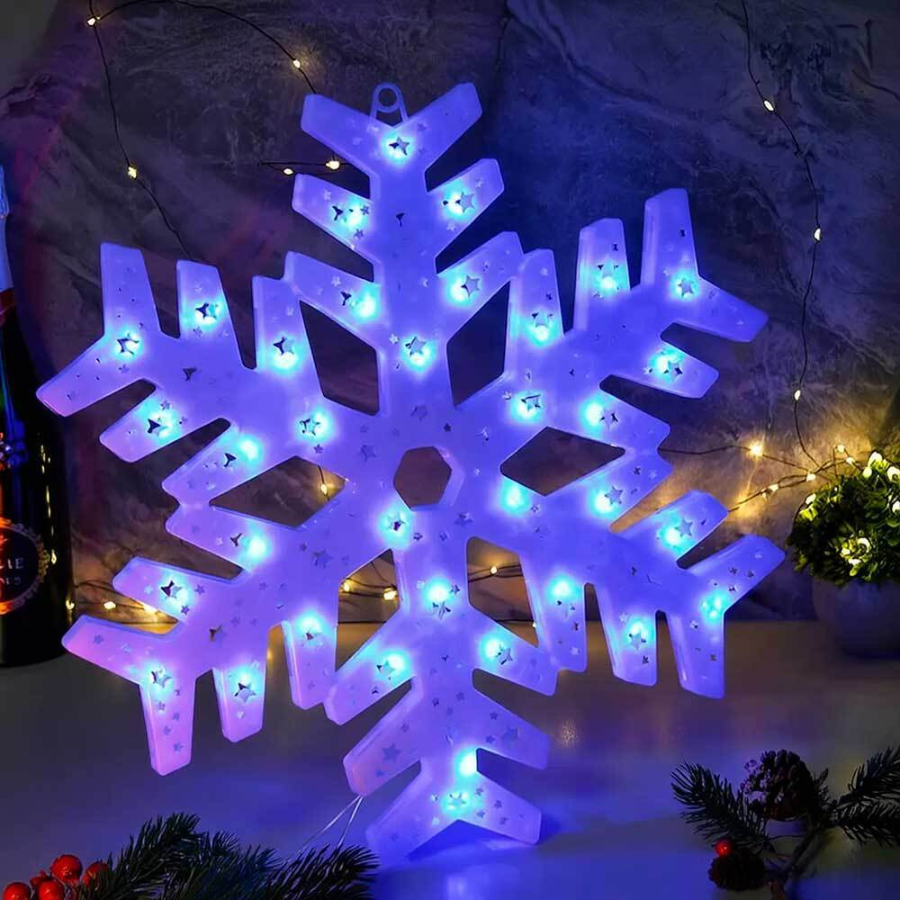 Гирлянда-панно "Снежинка" LED лампы, d40см, цвет синий, ZL-5В