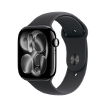 Apple Watch Series 11 GPS 46mm Jet Black Aluminium Case with Black Sport Band - M/L,Model A3333