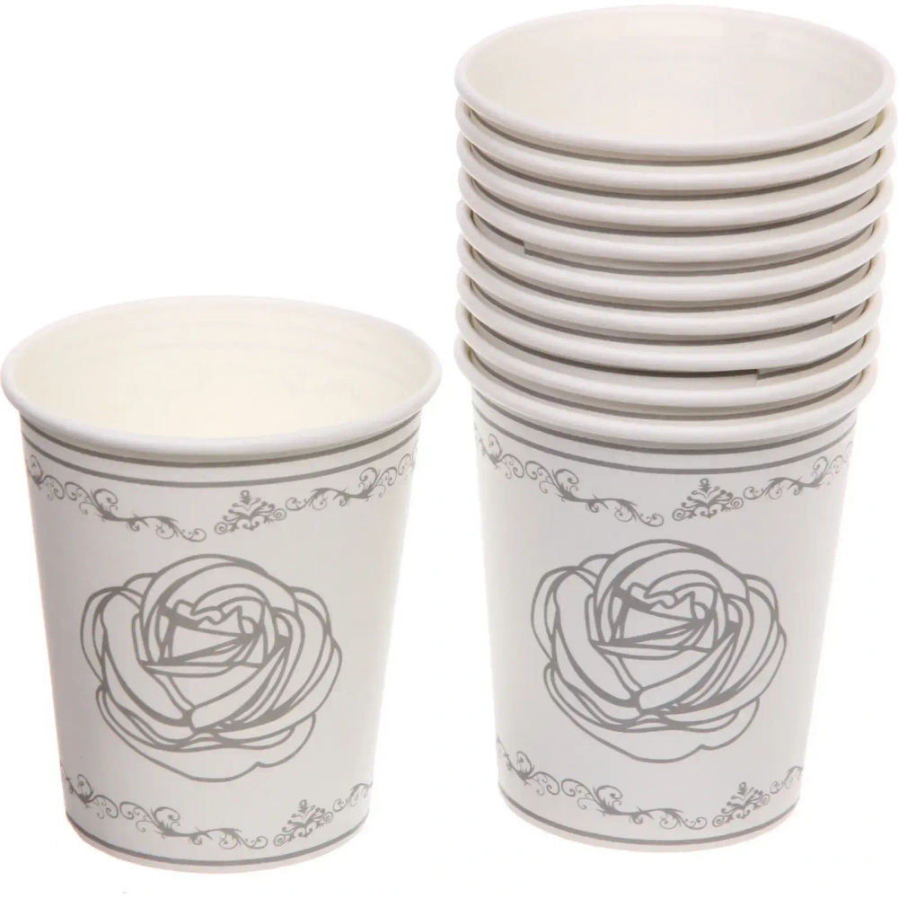 Стакан бумажный 0,2л в наборе 10 шт «Чайная роза»