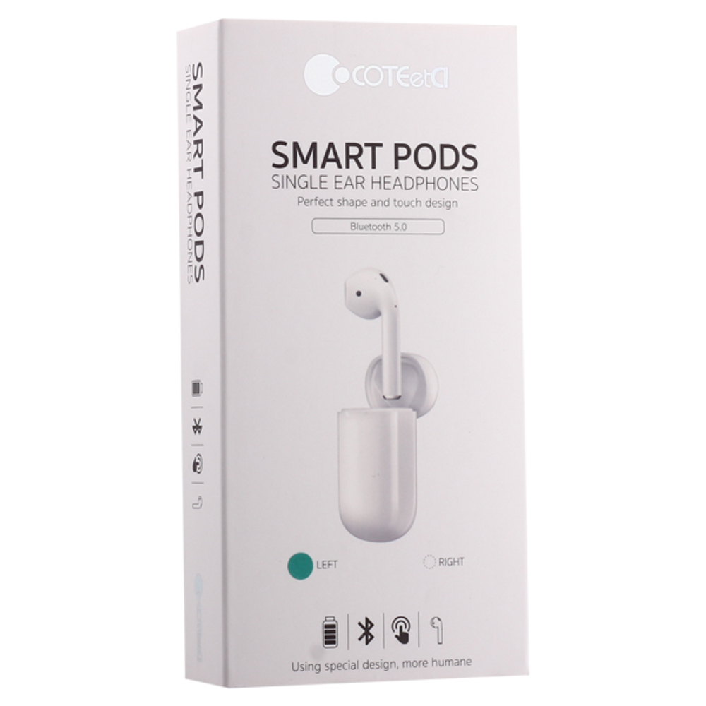 Bluetooth-гарнитура COTEetCI Smart Pods один наушник (CS5183-L) Левый с зарядным устройством