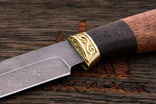 Нож туристический Эльбрус Чинар, клинок 130мм, дамаск