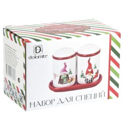 Набор для специй солонка/ перечница " " 12х6,5см на подставке (керамика)