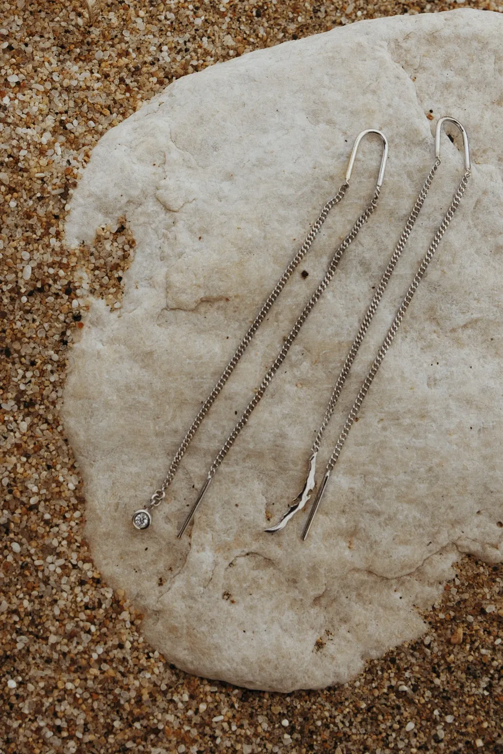 Моносерьга-протяжка с фианитом