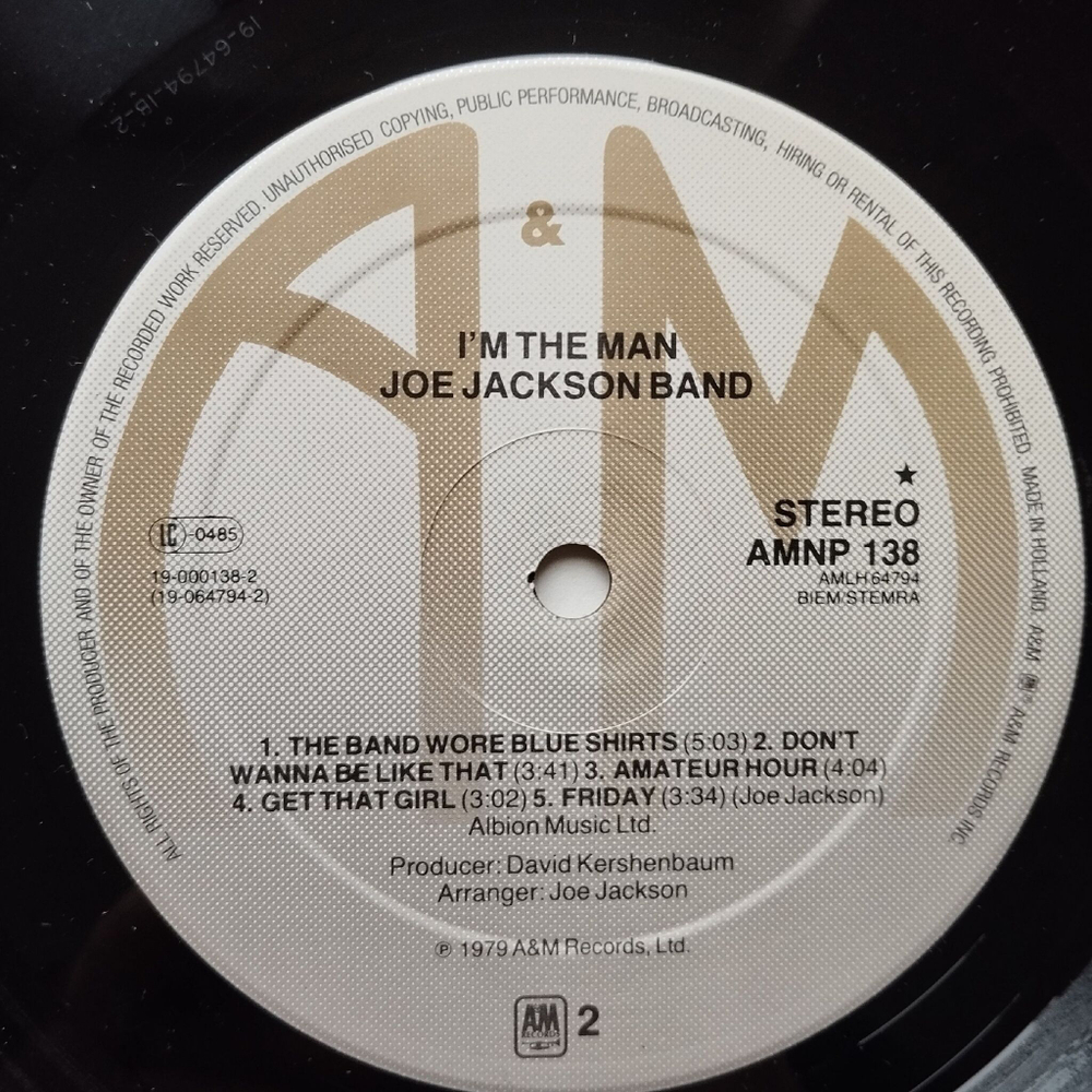 Винтажная виниловая пластинка LP Joe Jackson I'm The Man (Holland 1979)