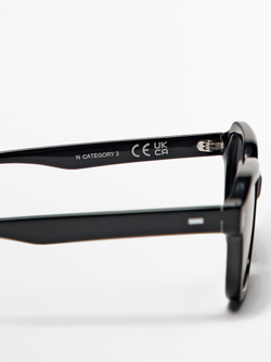Massimo Dutti Солнцезащитные очки в прямоугольной оправе, черный