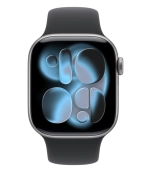 Apple Watch Series 11 GPS 42mm Space Gray Aluminum Case with Sport Band Black (Спортивный ремешок черного цвета) (M/L, 150–200 mm) MEQX4