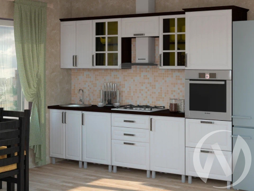 Кухня Прованс 2;8м (с карнизом) Б (венге/белое дерево)