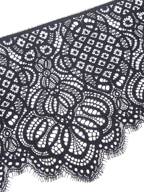 01-58 Кружево шантильи 25 см, черный 170