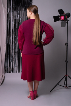 Блузка женская 3506АП, бордовый #58Бор093506АП