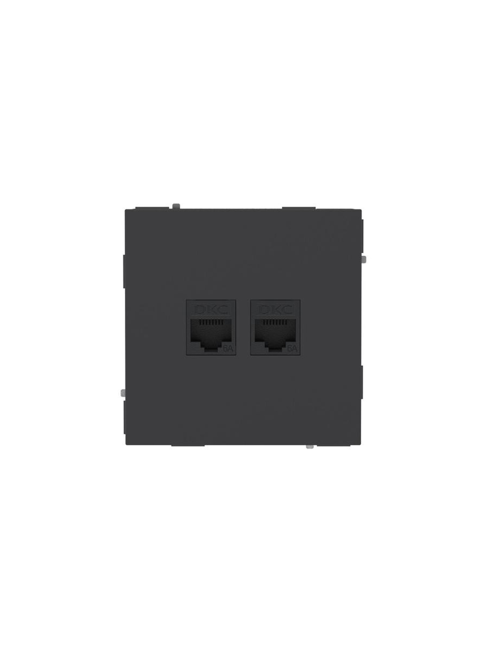 Розетка компьютерная 2-м KANT RJ45 кат.6A без шторки черн. уголь DKC 7012674