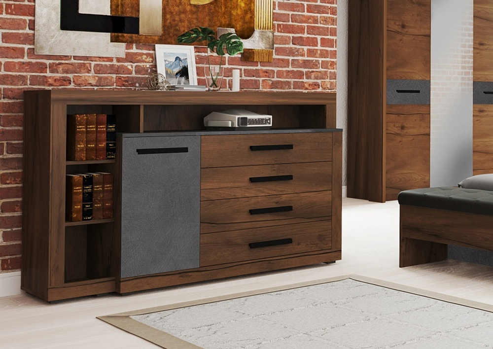 Тумба c дверцей и 4 ящиками спальня "Глазго"